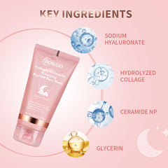 Sokgo Collagen Overnight Wrapping Mask film-forming texture creates peelable layer for deep nourishment.