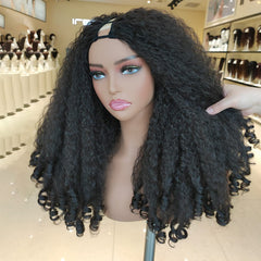 SOKU Afro Curly V Part Wig front view shows natural texture and fullness for daily wear.