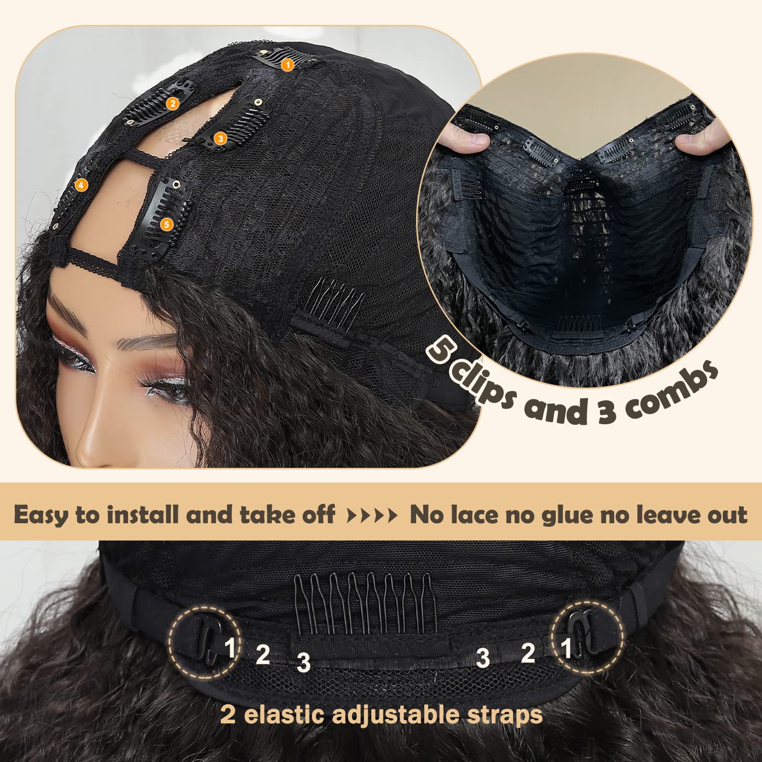 SOKU Afro Curly V Part Wig packaging shows premium presentation.