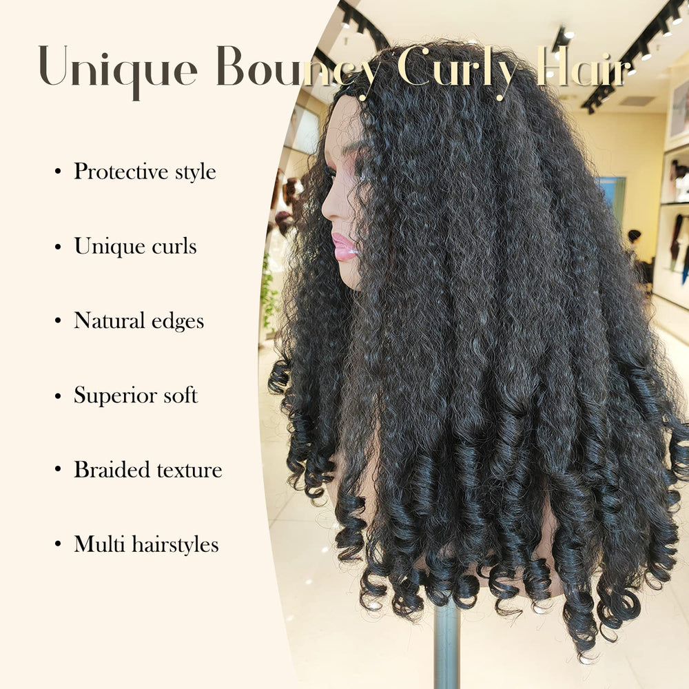 SOKU Afro Curly V Part Wig style-ready image shows effortless styling options.