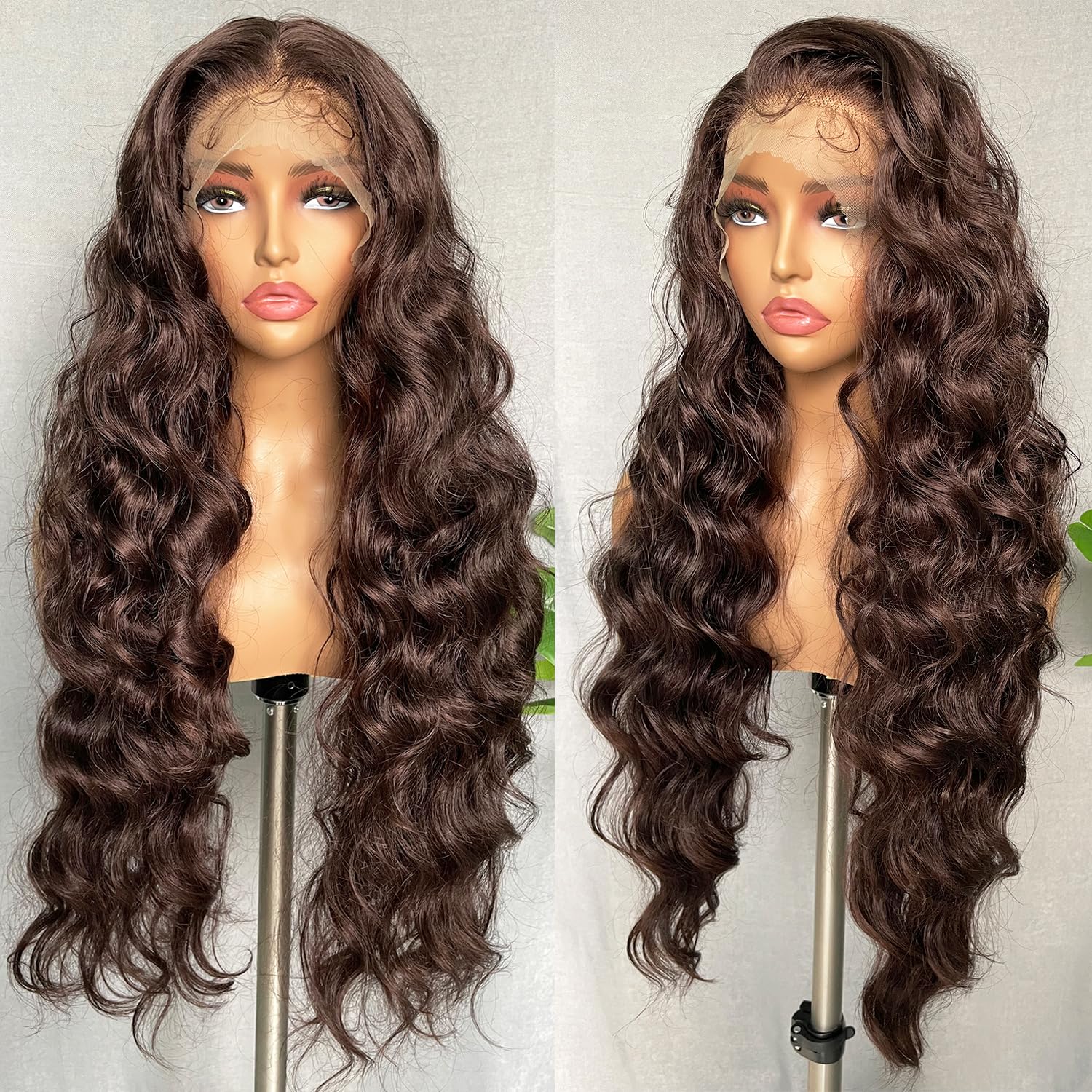 SOKU Brown 13x6 lace front wig packaging includes cap and lashes.
