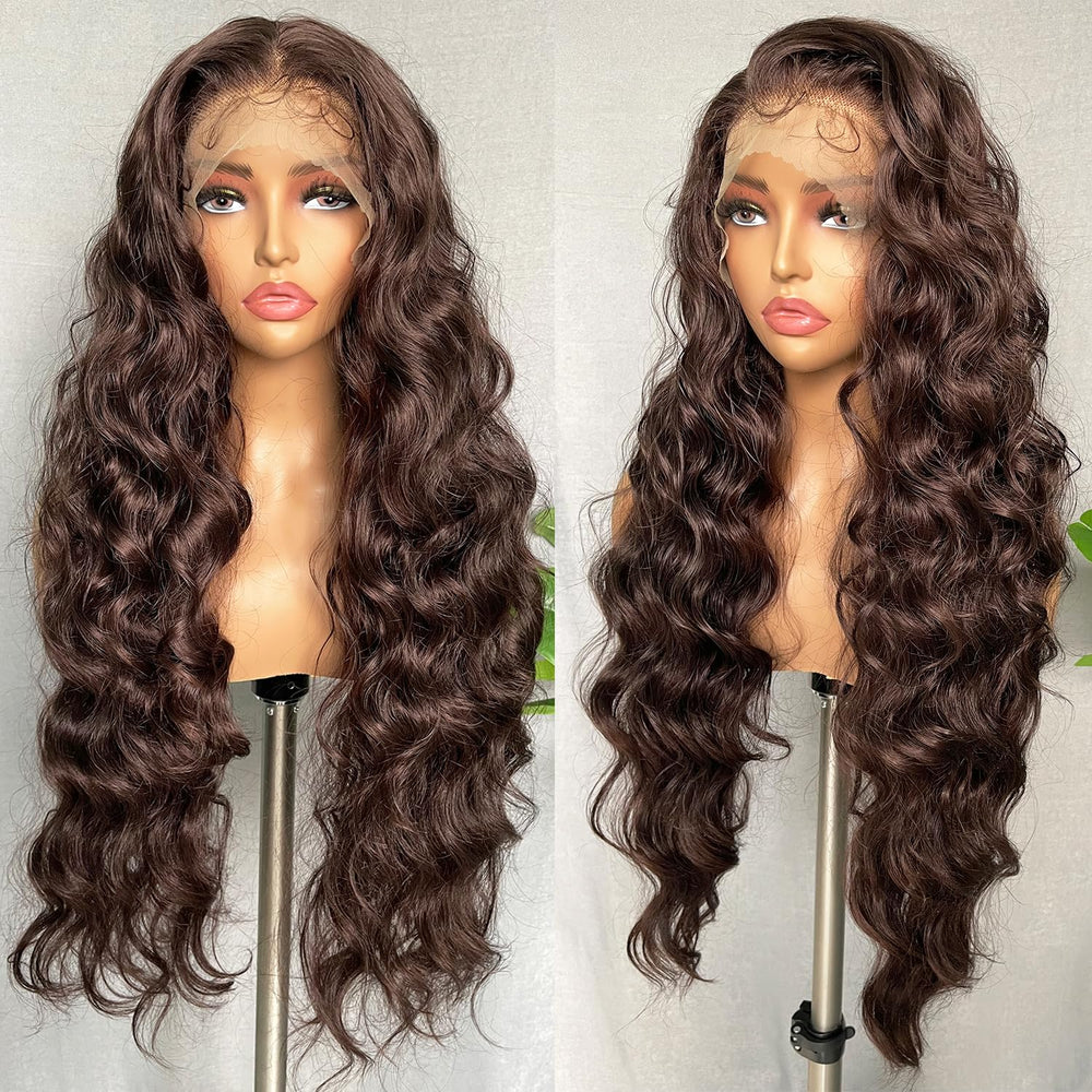 SOKU Brown 13x6 lace front wig packaging includes cap and lashes.