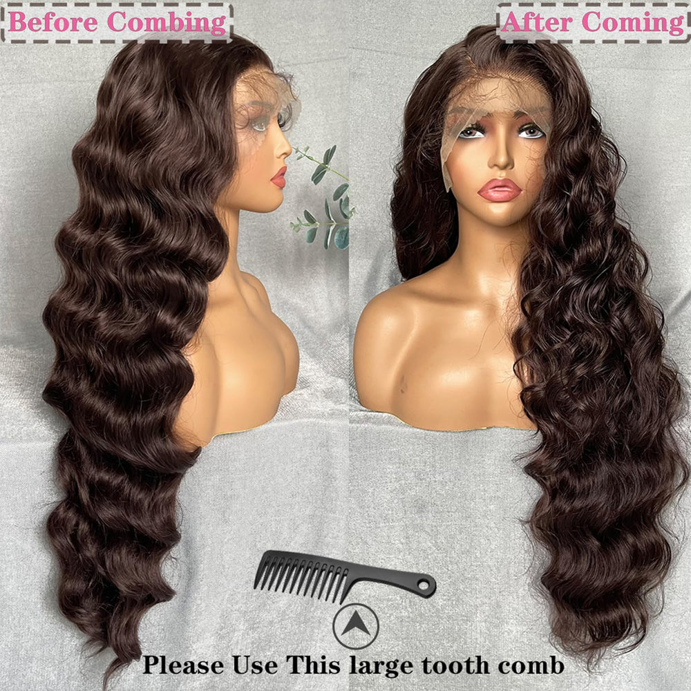 SOKU Brown heat-friendly synthetic fiber lets you style with heat tools.