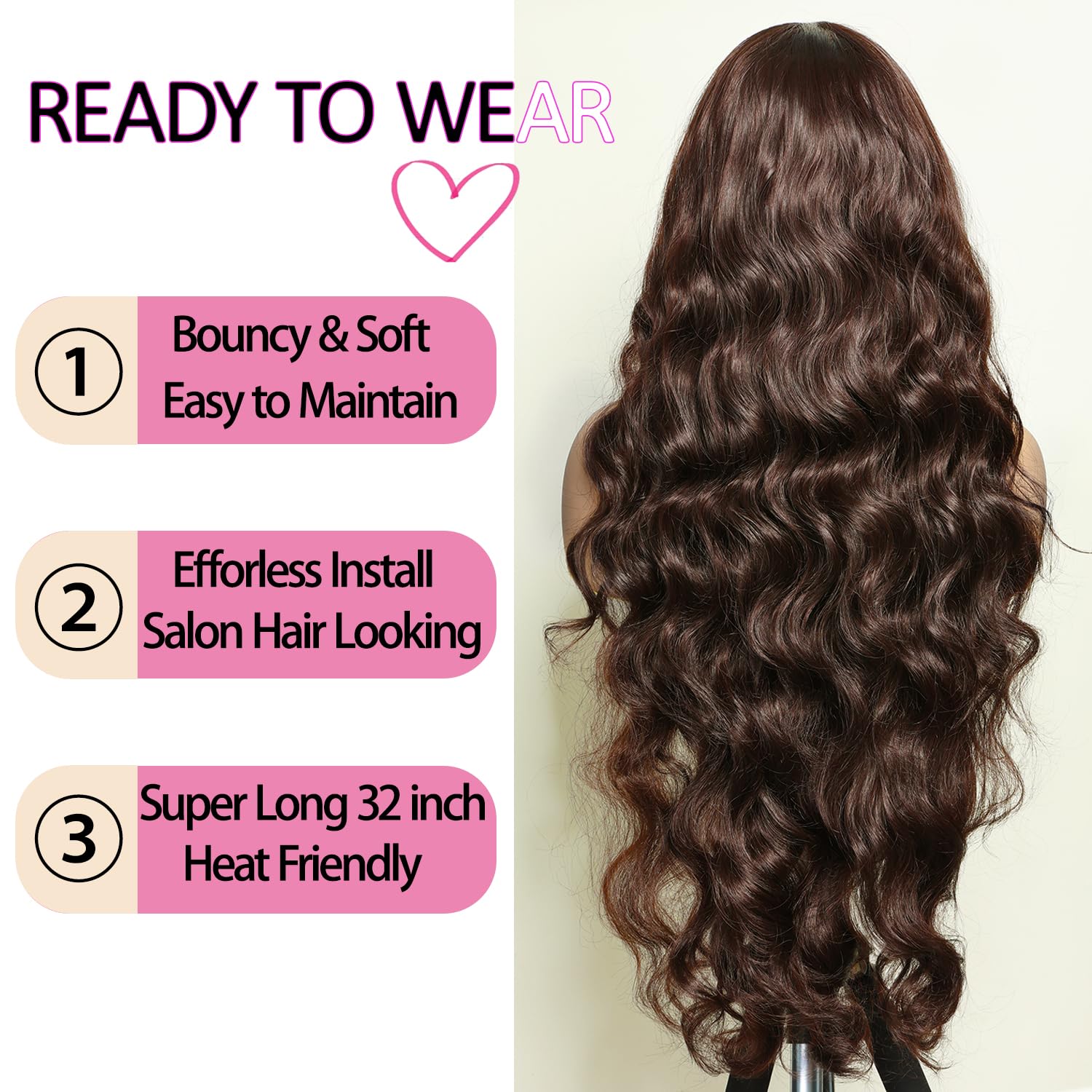 SOKU Brown lightweight 32-inch wig feels airy for all-day wear.