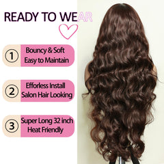 SOKU Brown lightweight 32-inch wig feels airy for all-day wear.