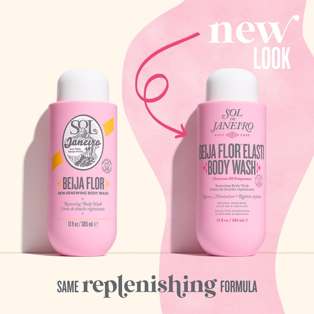 Sol de Janeiro Beija Flor body wash gel texture close-up shows rich creamy lather for cleansing