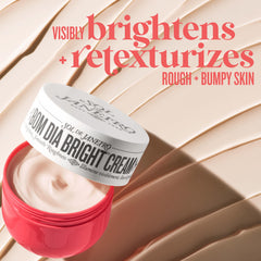 Sol de Janeiro Bom Dia AHA Body Cream closeup showing creamy texture for even skin tone.