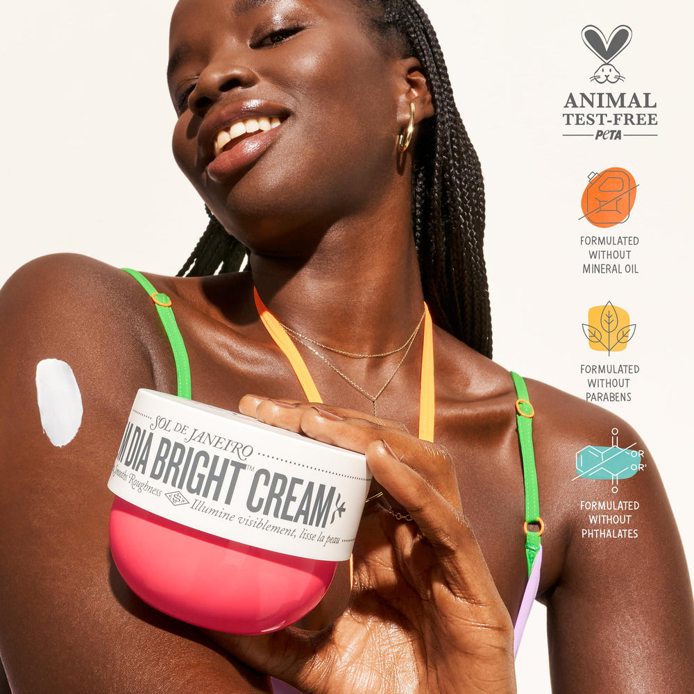 Sol de Janeiro Bom Dia Bright Cream on arm—texture test.