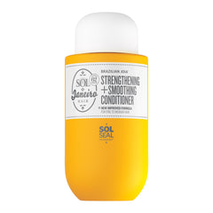Sol de Janeiro Brazilian Joia conditioner bottle shows weightless hydration and frizz control.