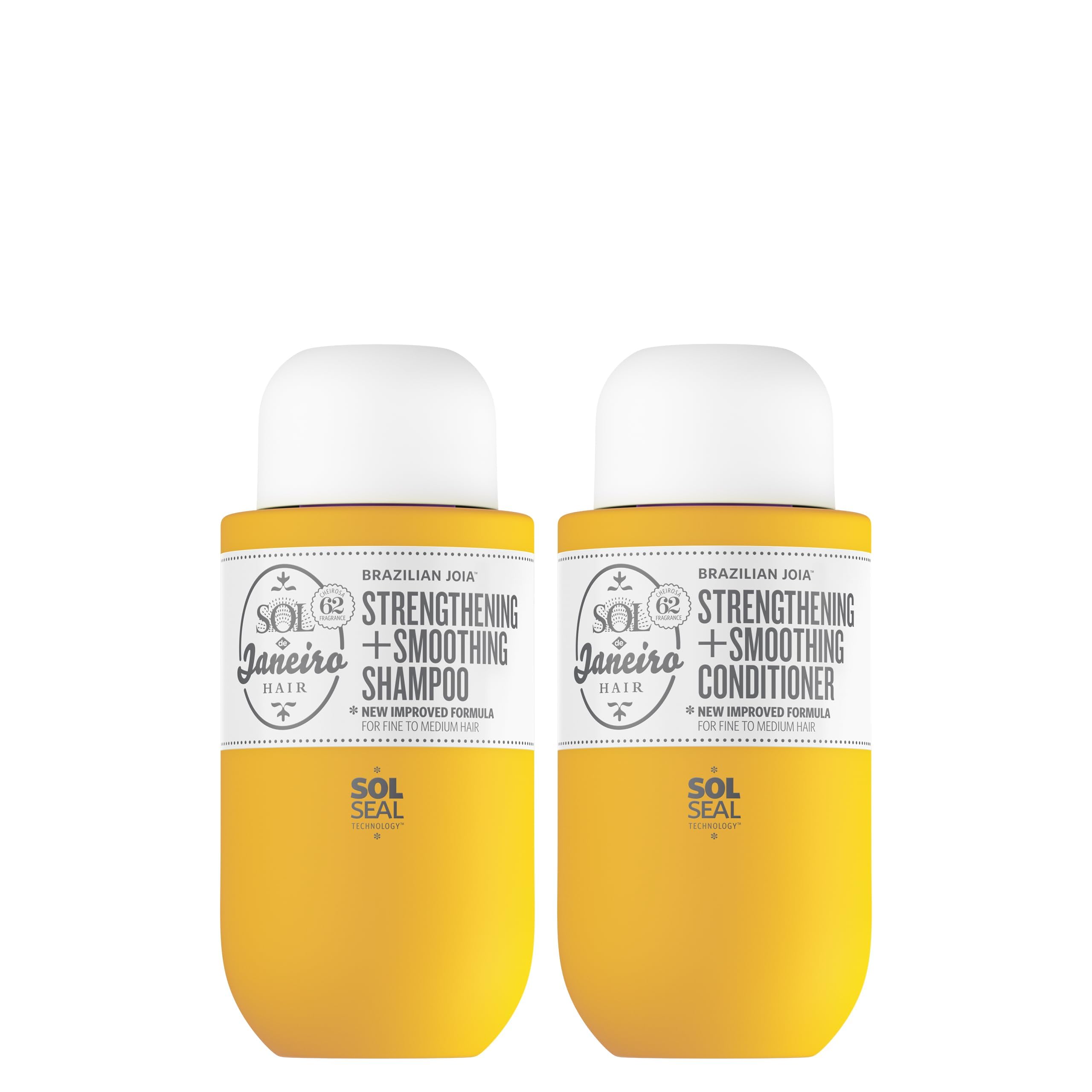 Sol de Janeiro Brazilian Joia shampoo bottle showing damage repair formula for smoother hair