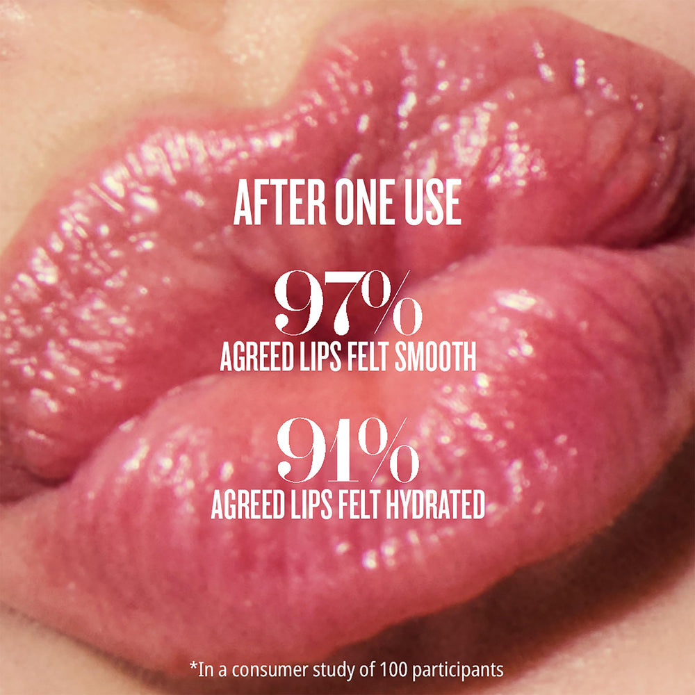 Sol de Janeiro lip butter sheer shine shows lightweight formula and quick absorption.