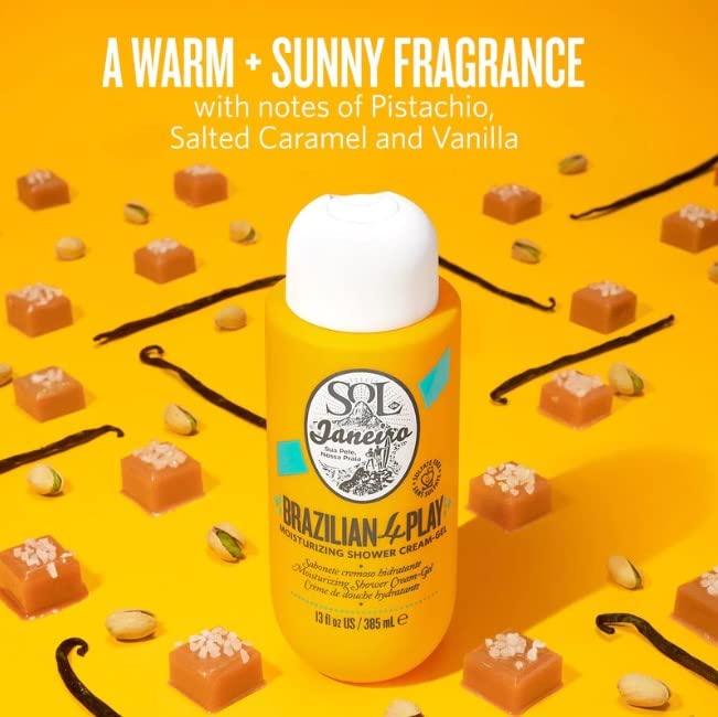 Sol de Janeiro Brazilian Play 385 mL bottle ready for daily shower.