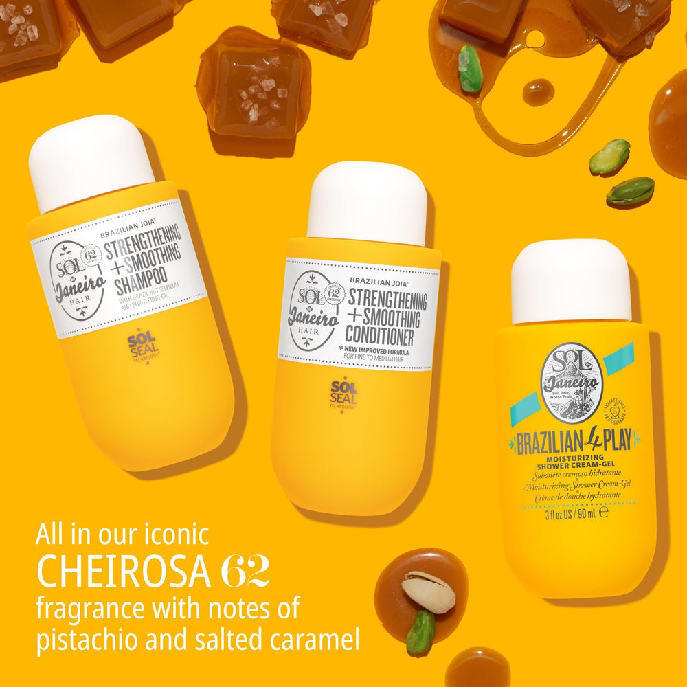 Sol de Janeiro Brazilian Play Moisturizing Shower Gel bottle emphasizes cleansing and hydration for silky skin