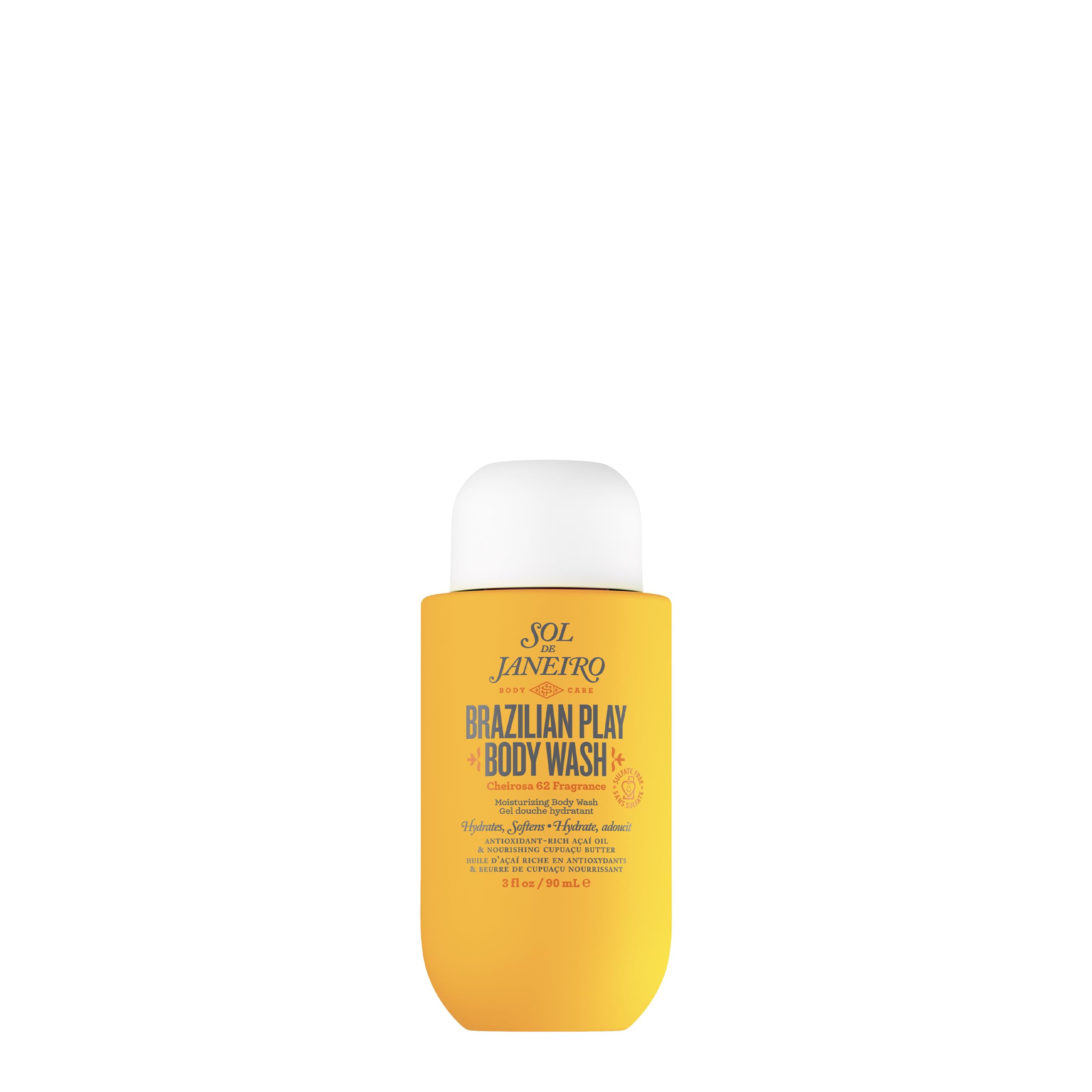 Sol de Janeiro Brazilian Play Shower Cream Gel bottle for silky skin nourishment.