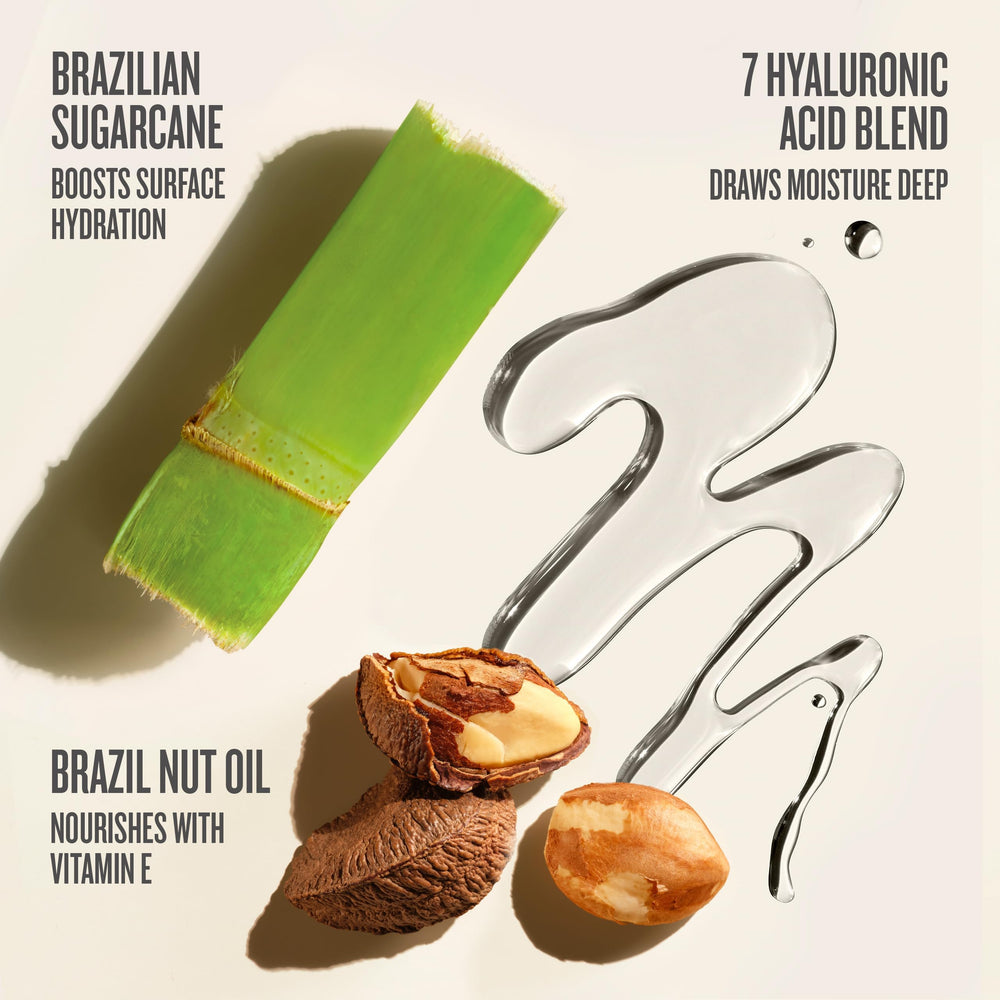 Sol de Janeiro Brazilian sugarcane highlight emphasizes surface hydration.