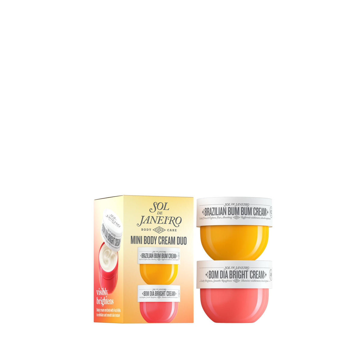 Sol de Janeiro Bum Bum Cream 25ml bottle showing firmer-looking skin benefits.