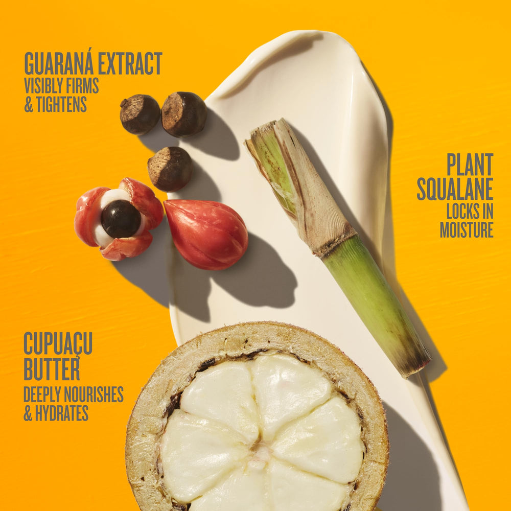 Sol de Janeiro Bum Bum Cream 24h moisture formula shown on nourished skin.