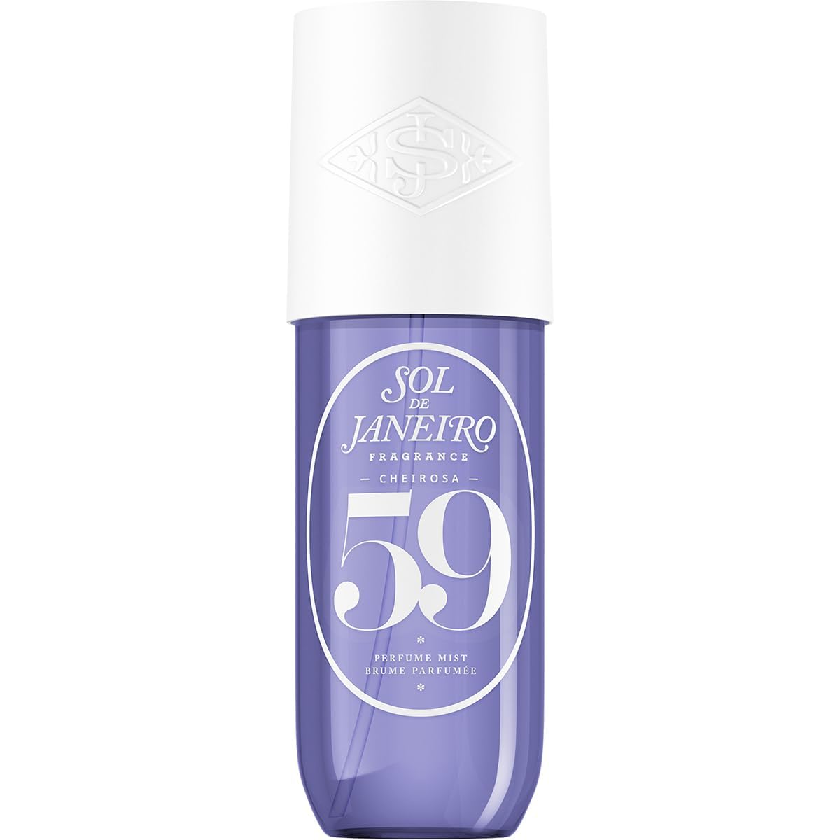 Sol de Janeiro Cheirosa59 fragrance mist bottle showcasing premium packaging and long-lasting scent potential