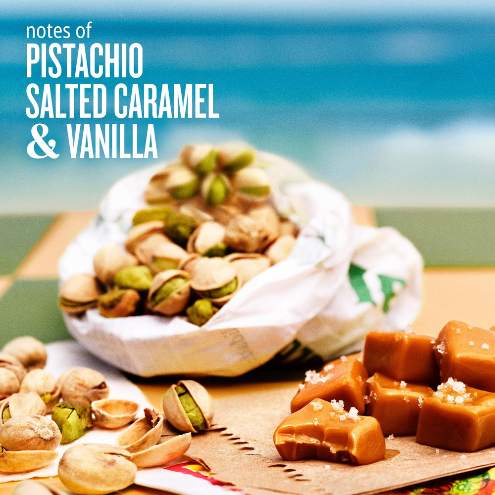 Sol de Janeiro Cheirosa 62 vanilla pistachio note delivers creamy gourmand aroma.