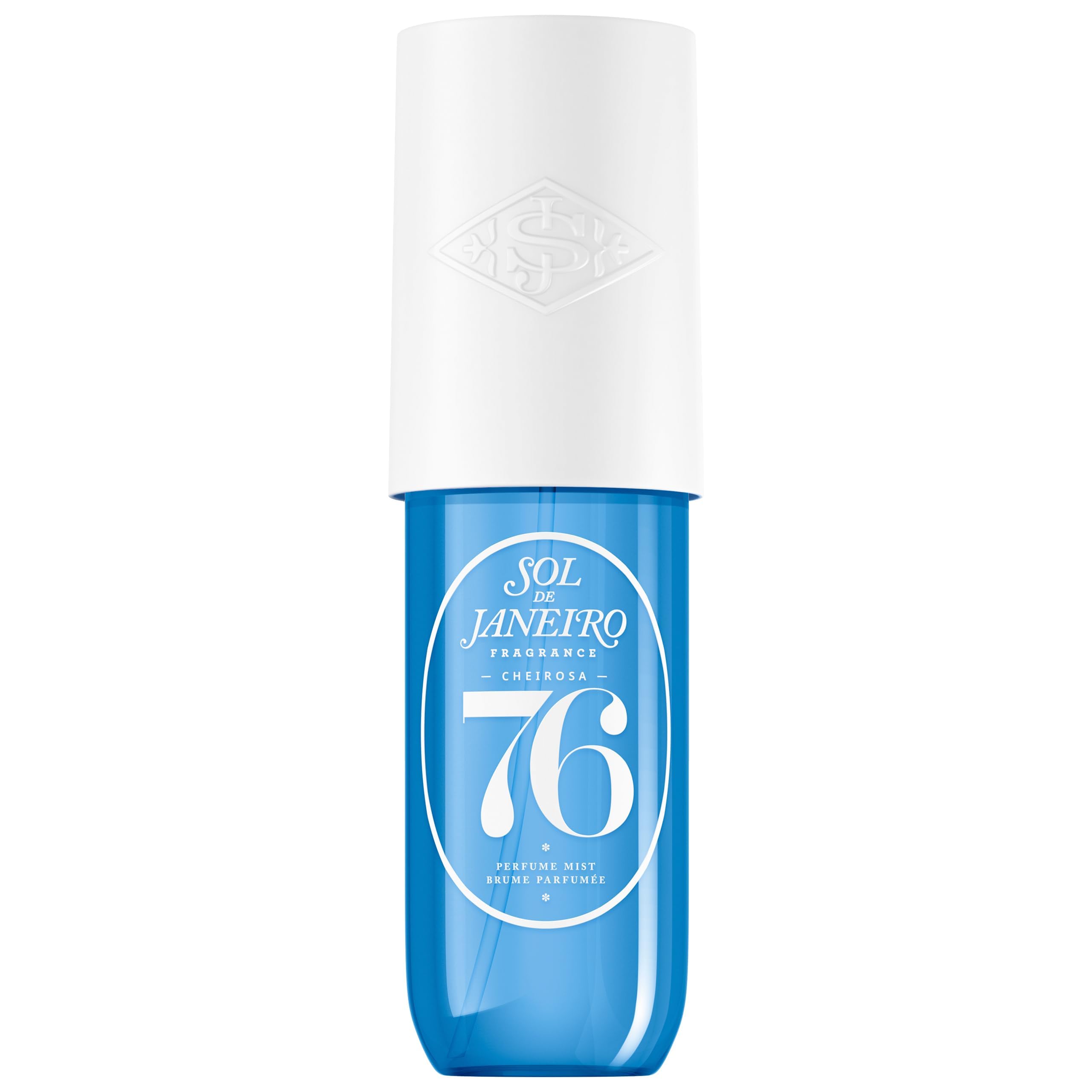 Sol de Janeiro Cheirosa 76 fragrance mist bottle highlights amber floral notes for all-day refresh