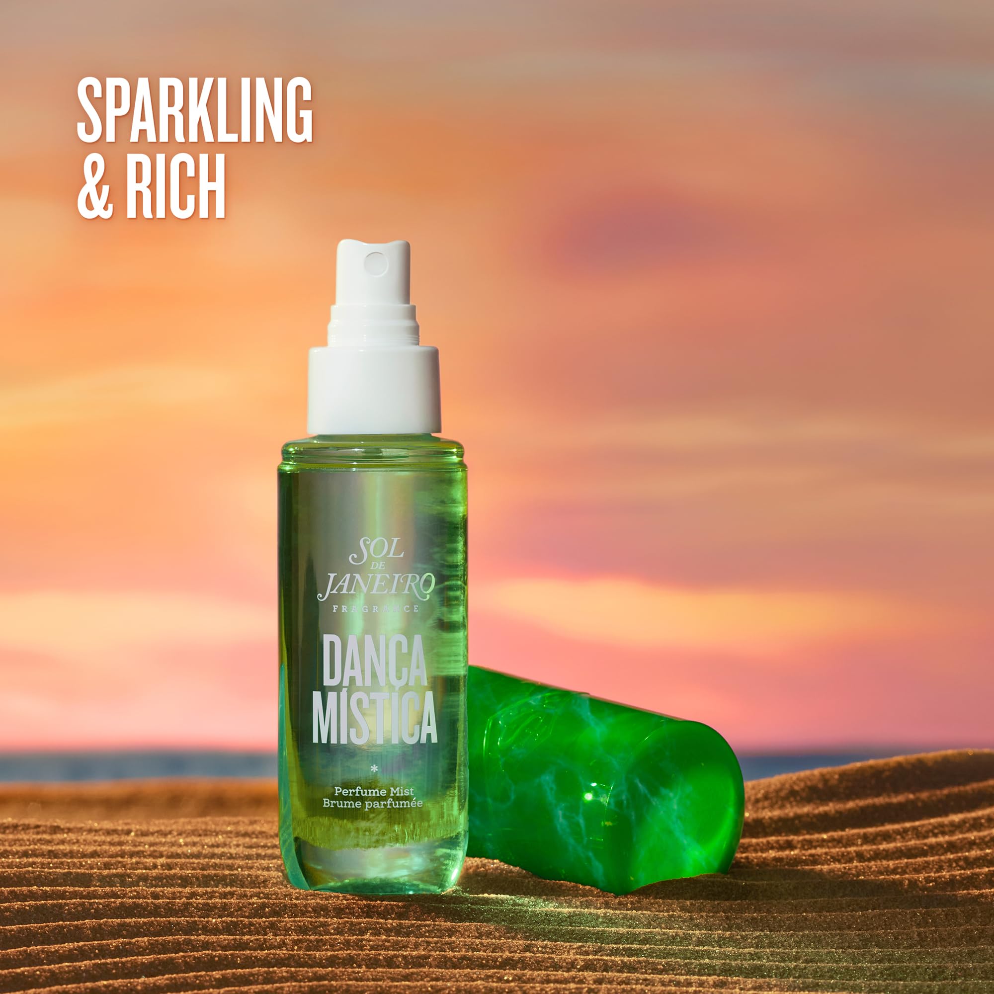 Sol de Janeiro Danca Mistica spray close-up with fig gourmand notes for versatile layerable fragrance