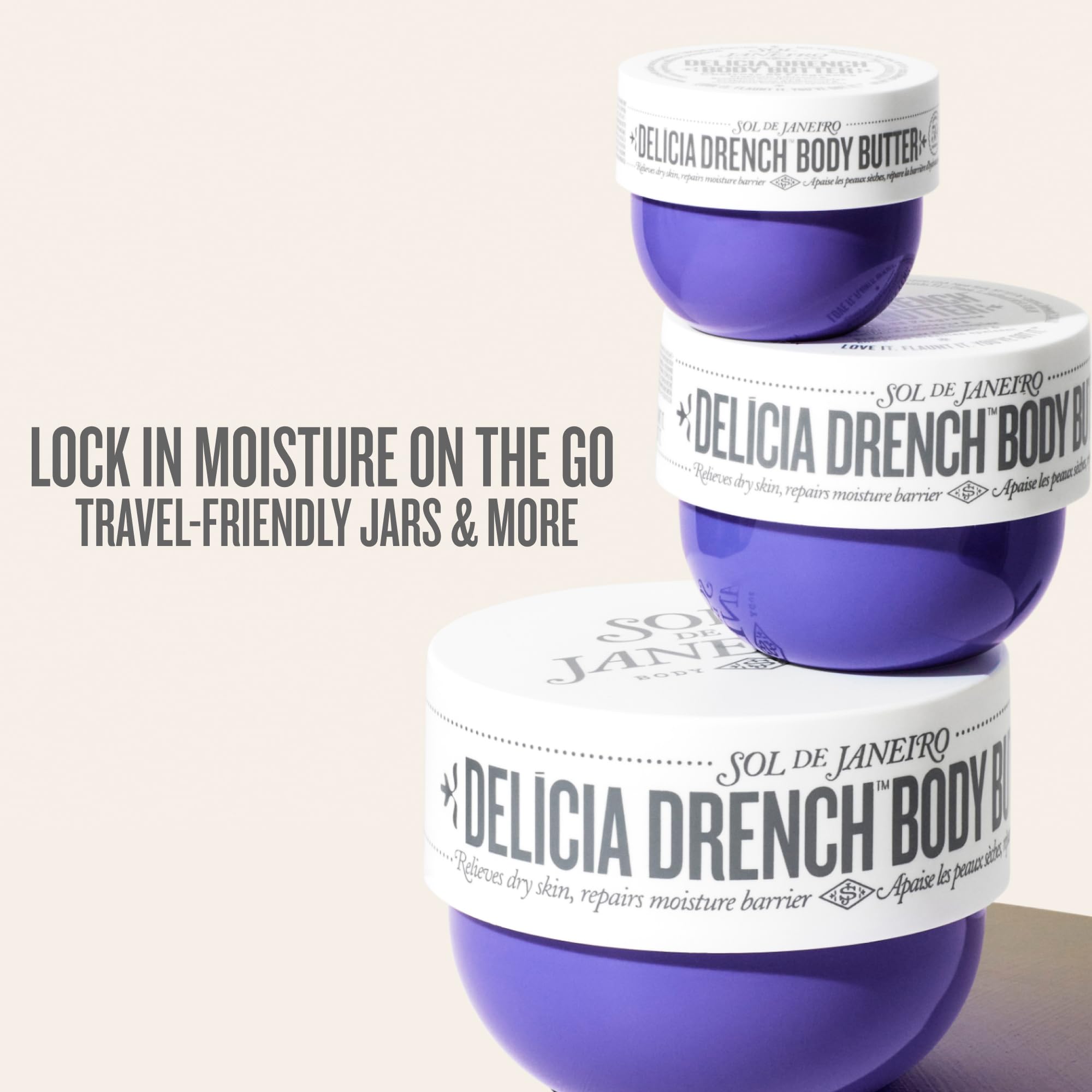 Sol de Janeiro Delicia Drench Butter 75 ml compact size supports travel-friendly moisturization.