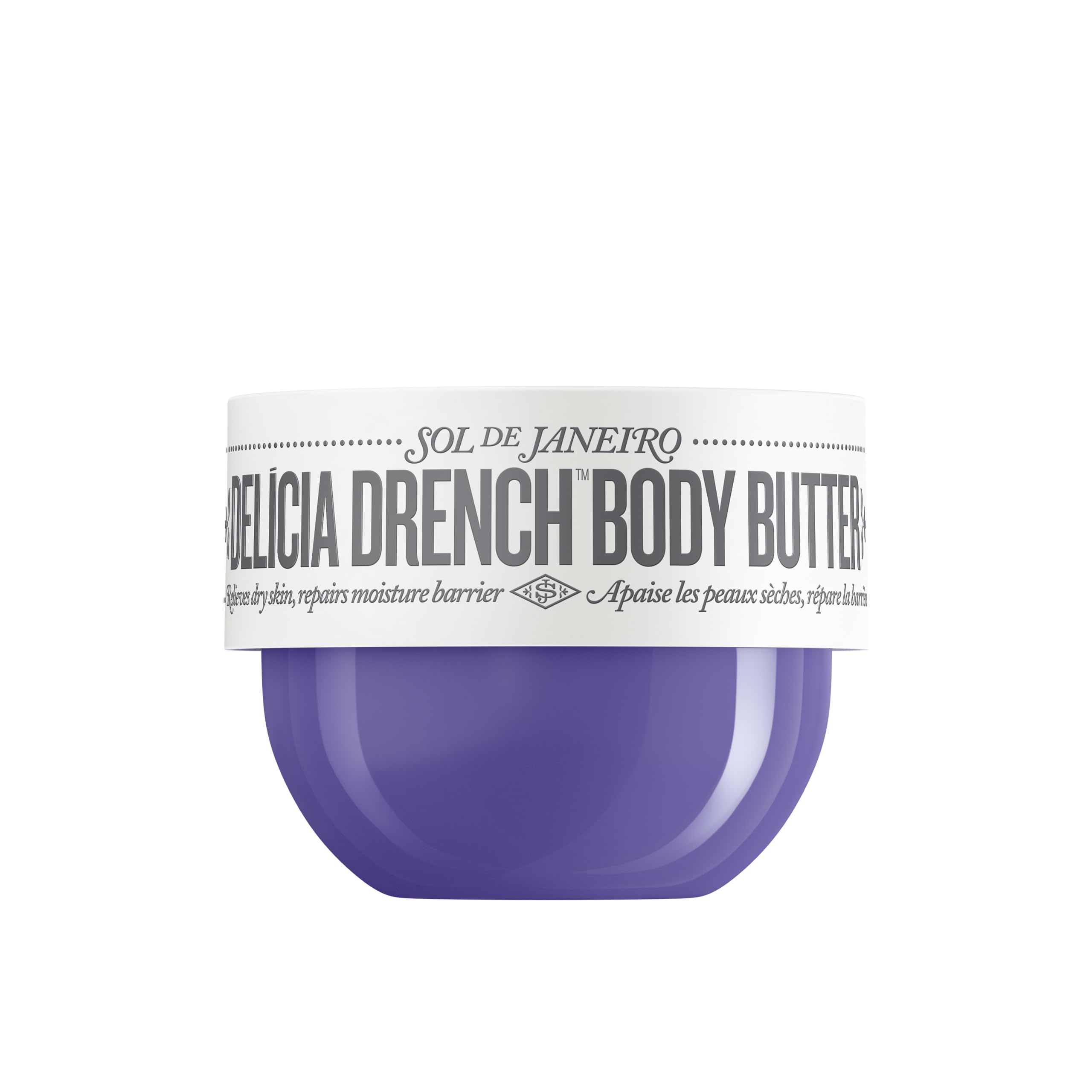 Sol de Janeiro Delicia Drench Butter jar closeup showing rich texture for deep hydration.