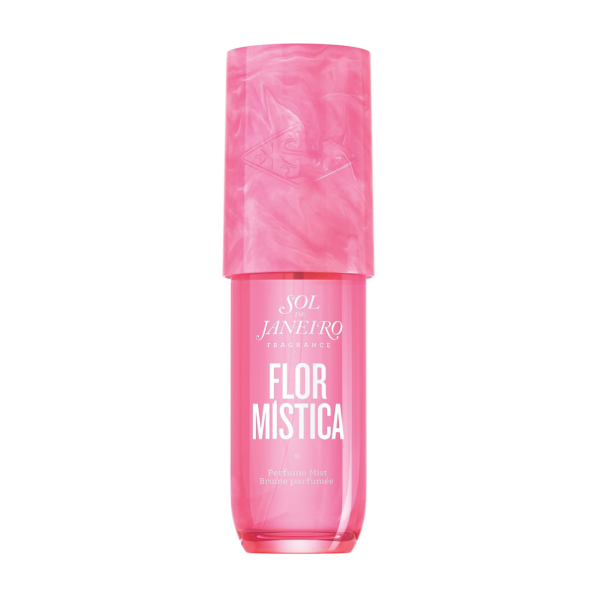 Sol de Janeiro Flor Mistica bottle close-up showcasing solar floral notes for everyday radiance
