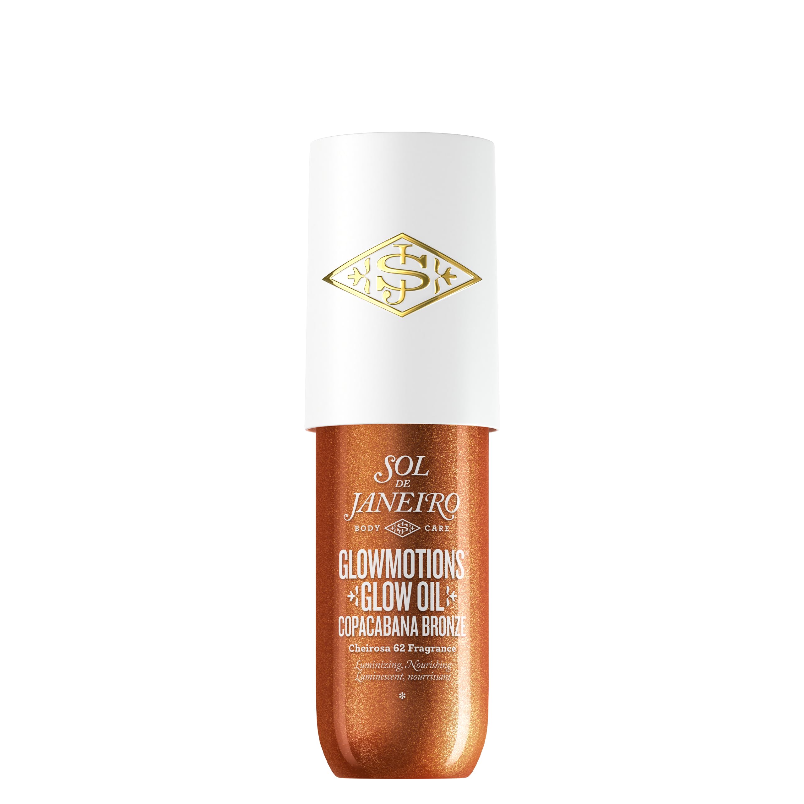 Sol de Janeiro Glowmotions Glow Body Oil Copacabana Bronze bottle delivers radiant bronze glow.
