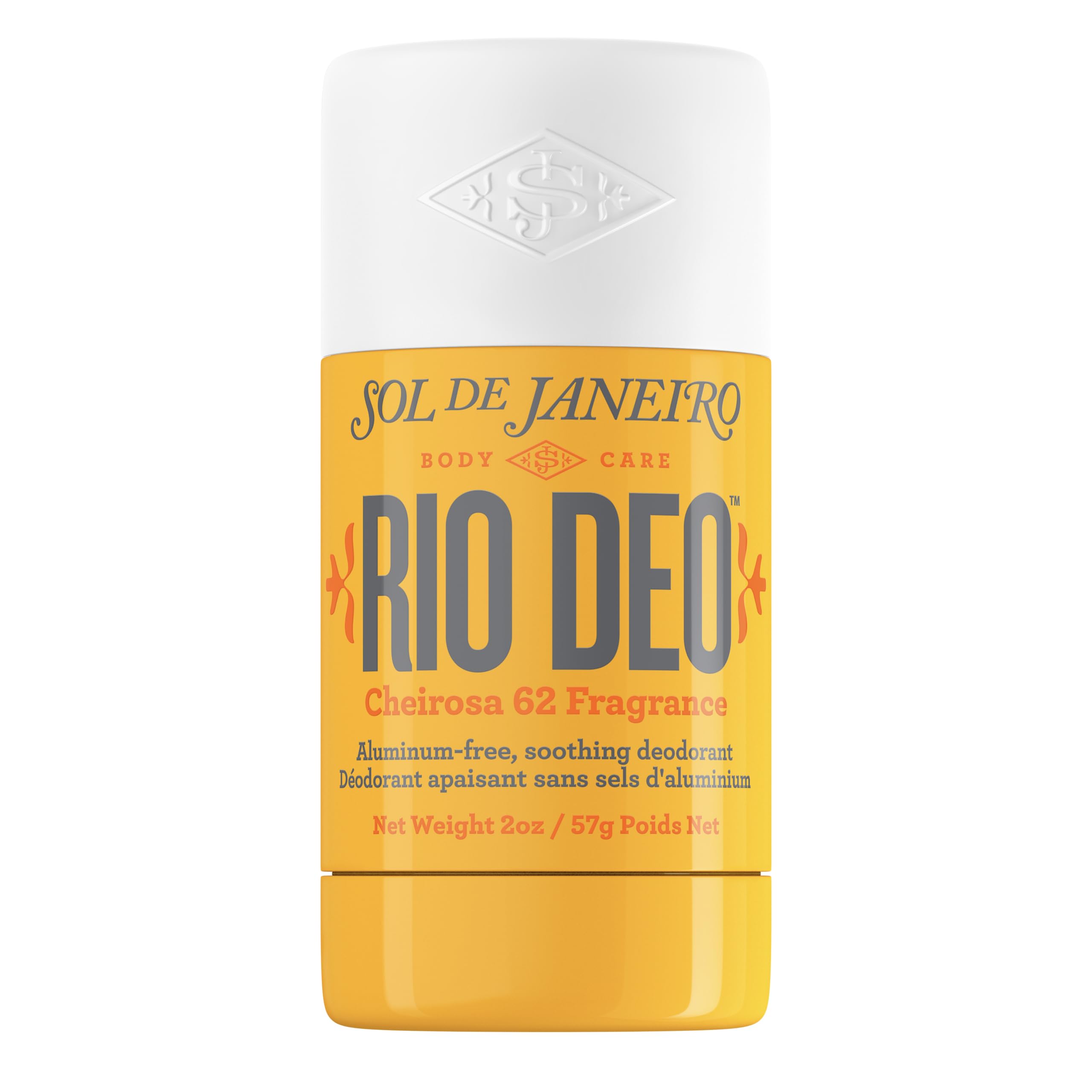 Sol de Janeiro Rio Deo Cheirosa 62 bottle close-up highlights aluminum-free odor control