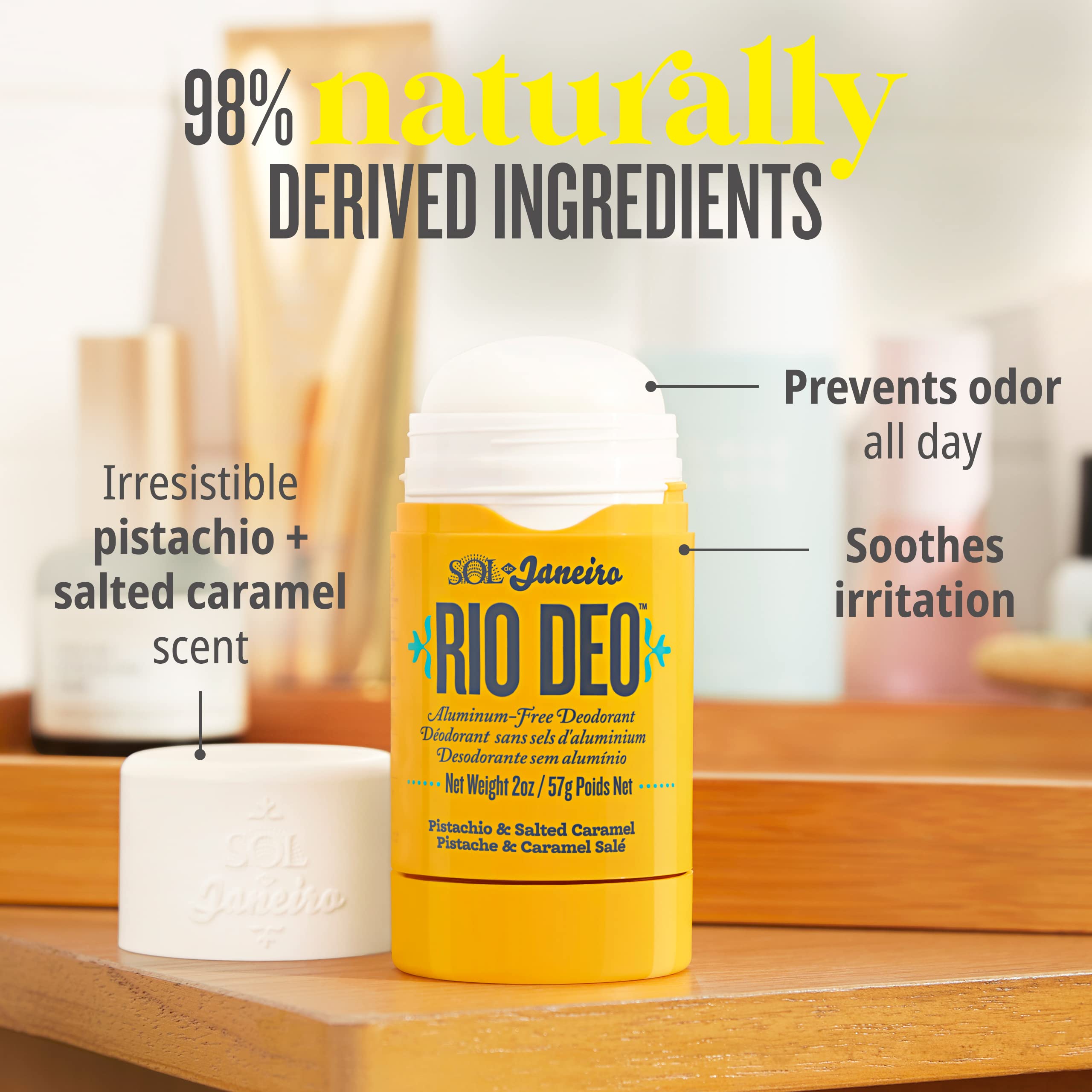 Sol de Janeiro Rio Deo Cheirosa 62 fragrance notes pistachio and salted caramel, iconic scent
