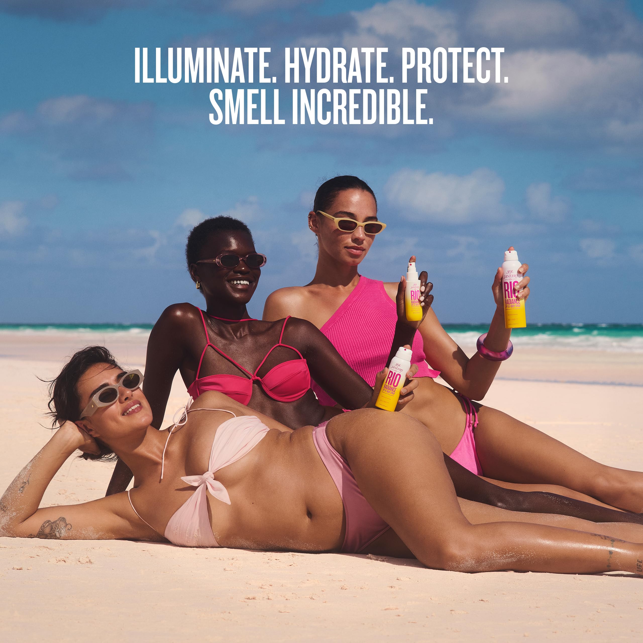 Sol de Janeiro Rio Radiance SPF 50 scent Cheirosa 87 evokes beachy mood