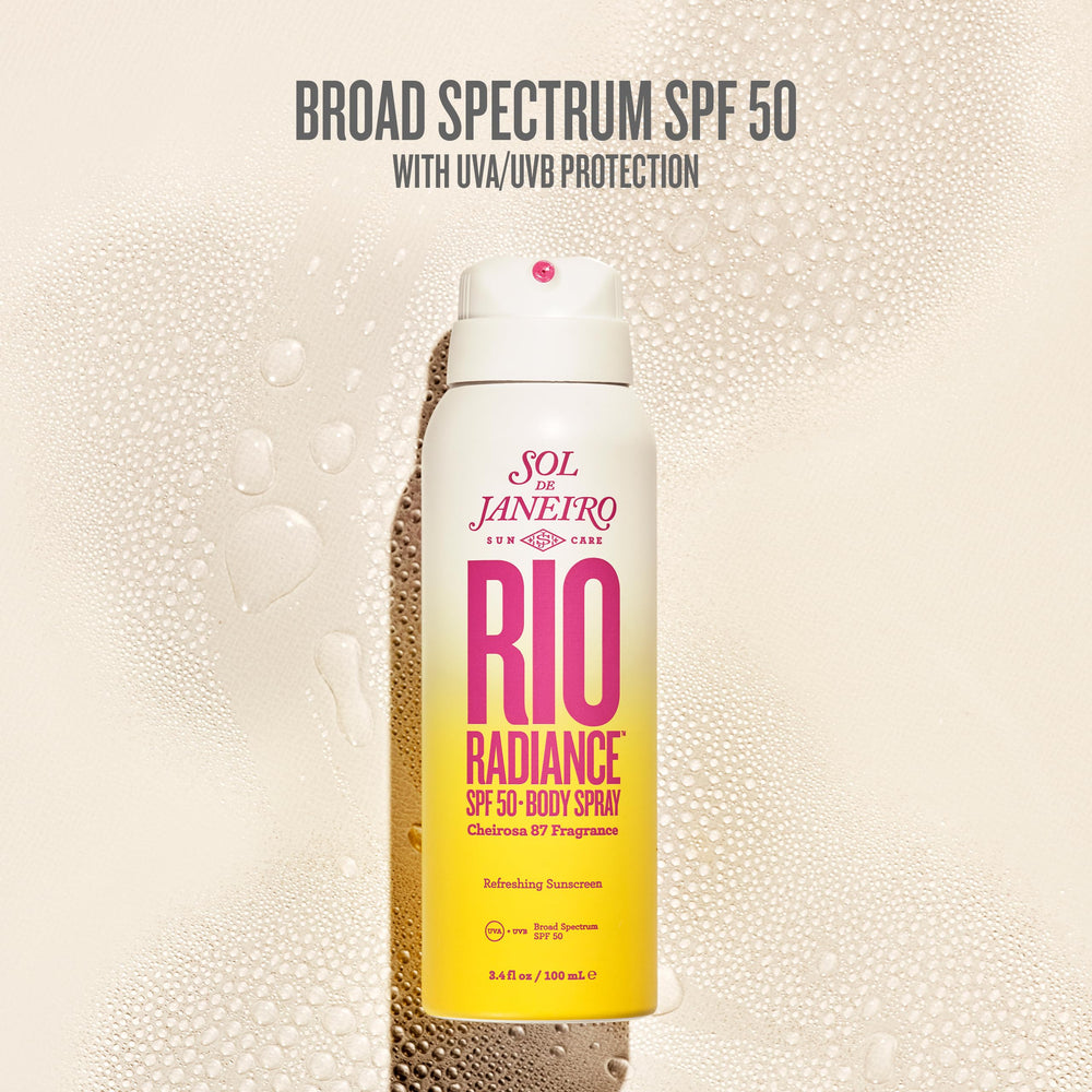 Sol de Janeiro Rio Radiance spray application demonstrates even mist coverage