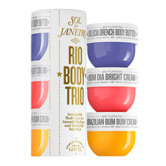 Sol de Janeiro Rio Trio Mini Discovery Set image shows three vanilla body creams for travel-ready hydration.
