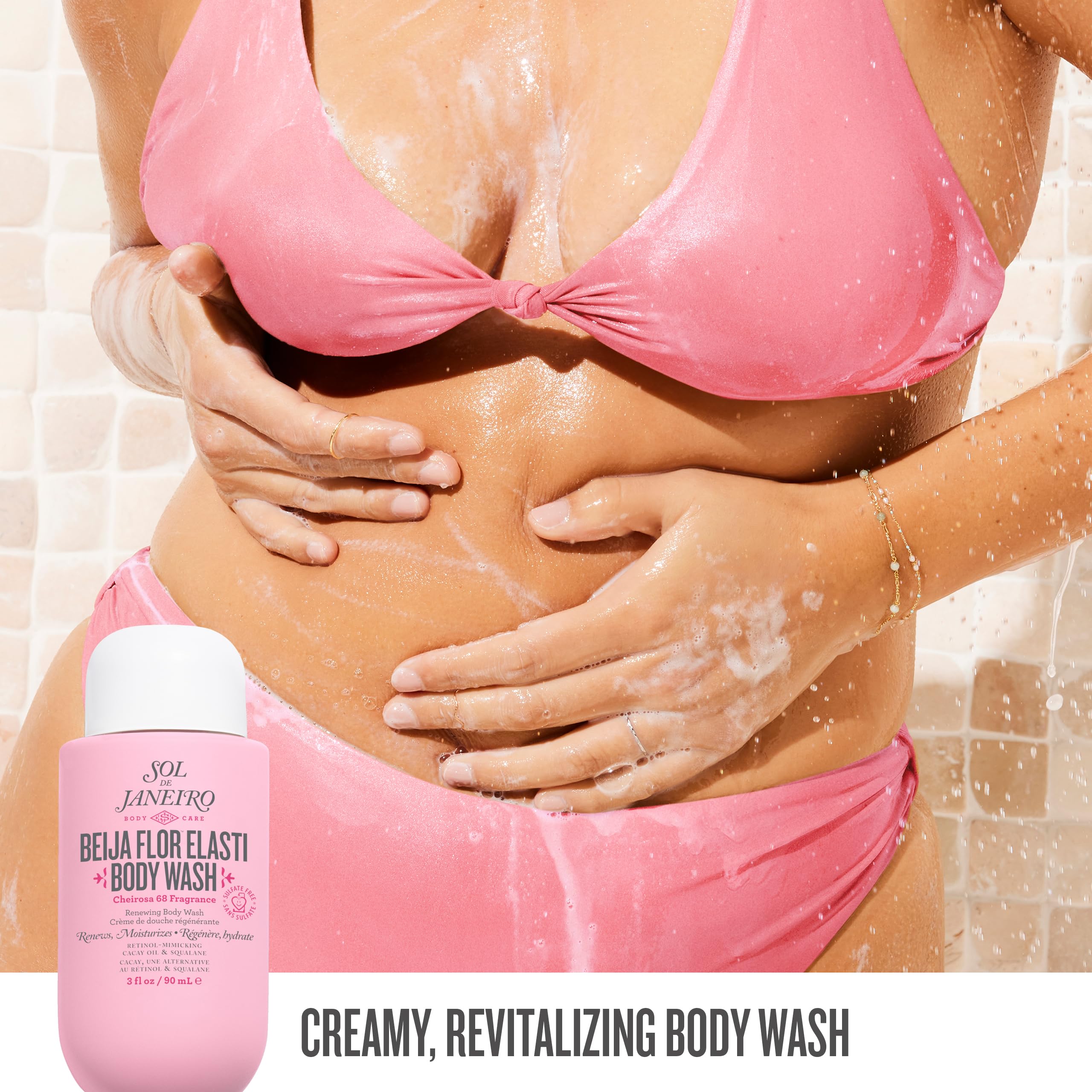 SOL DE JANEIRO Travel shower kit contents include essential cleansing and care