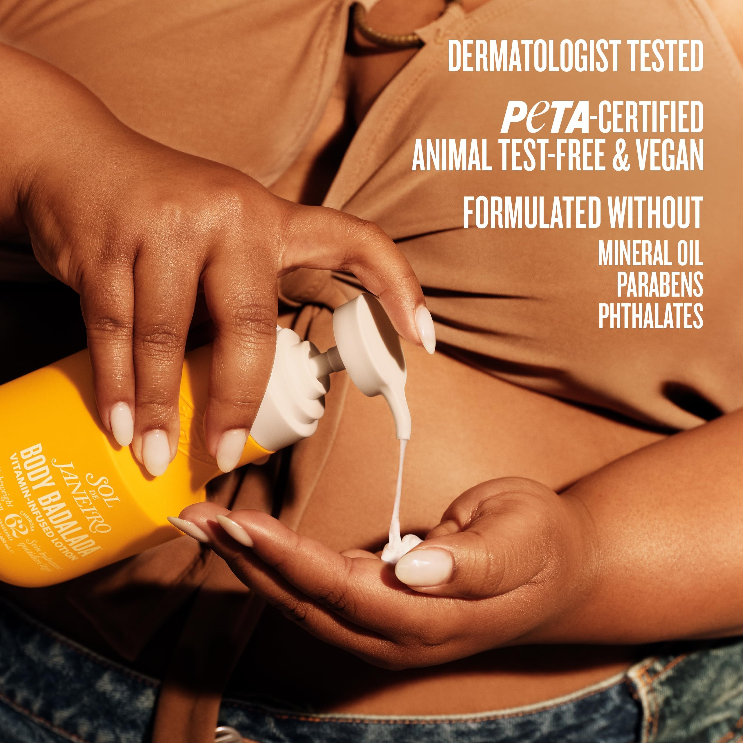 Sol de Janeiro vanilla-lotion application on forearm conveys sensory routine.