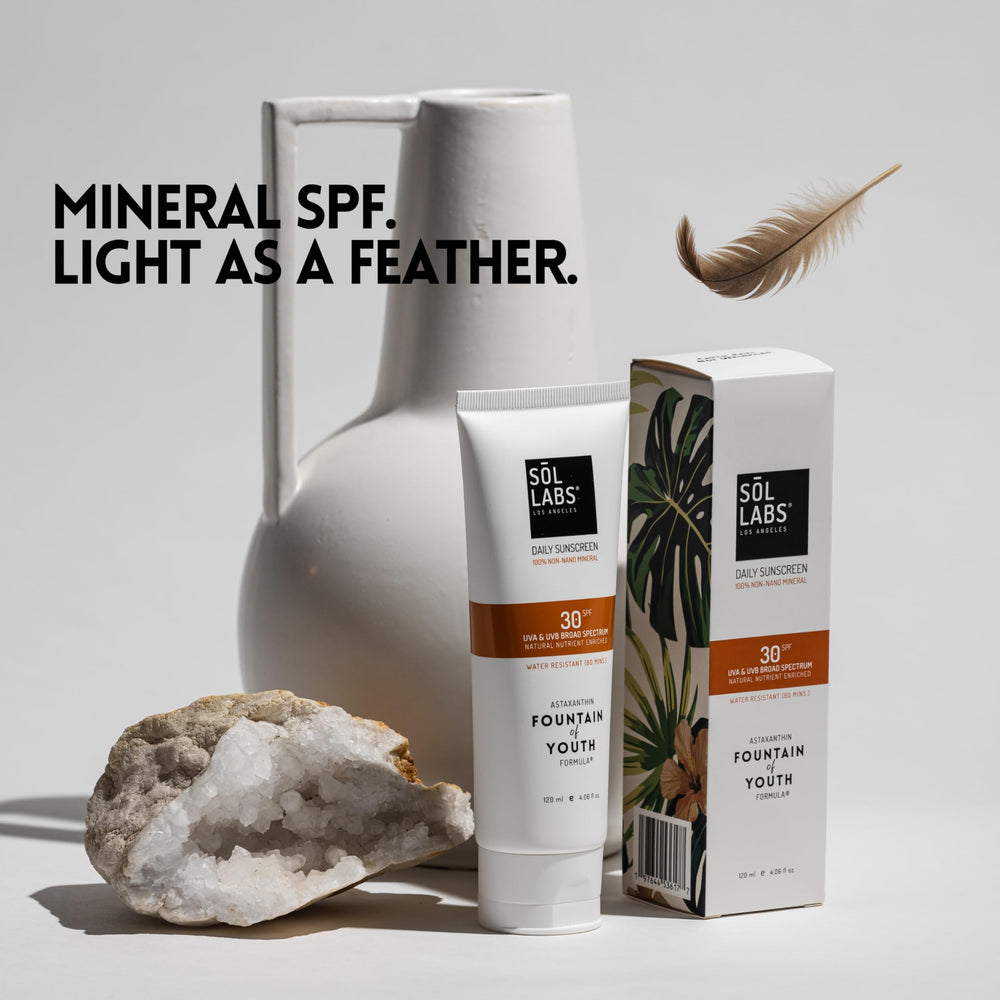 SOL LABS on face under makeup highlights seamless protection for makeup days