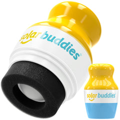 Solar Buddies sunscreen applicator blue handle for mess-free on-the-go application.