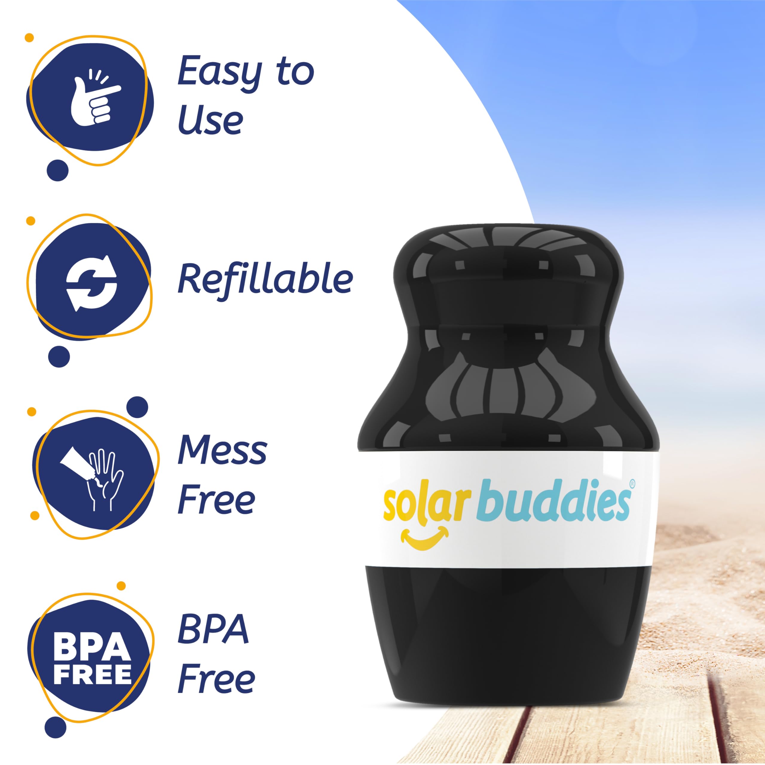 Solar Buddies Sunscreen Applicator replaceable sponge heads for cost-saving eco design