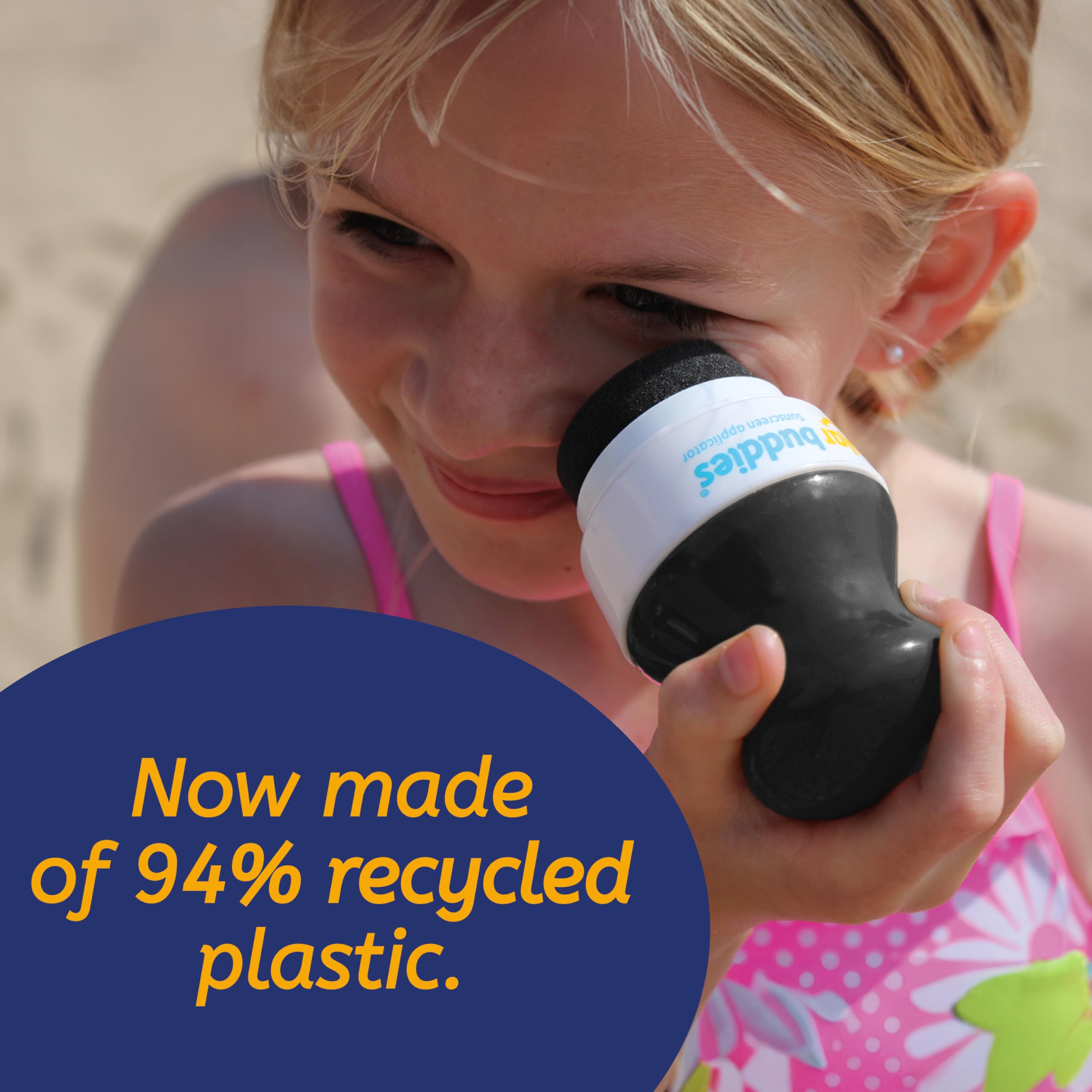 Solar Buddies Sunscreen Applicator in travel size used by families on trips