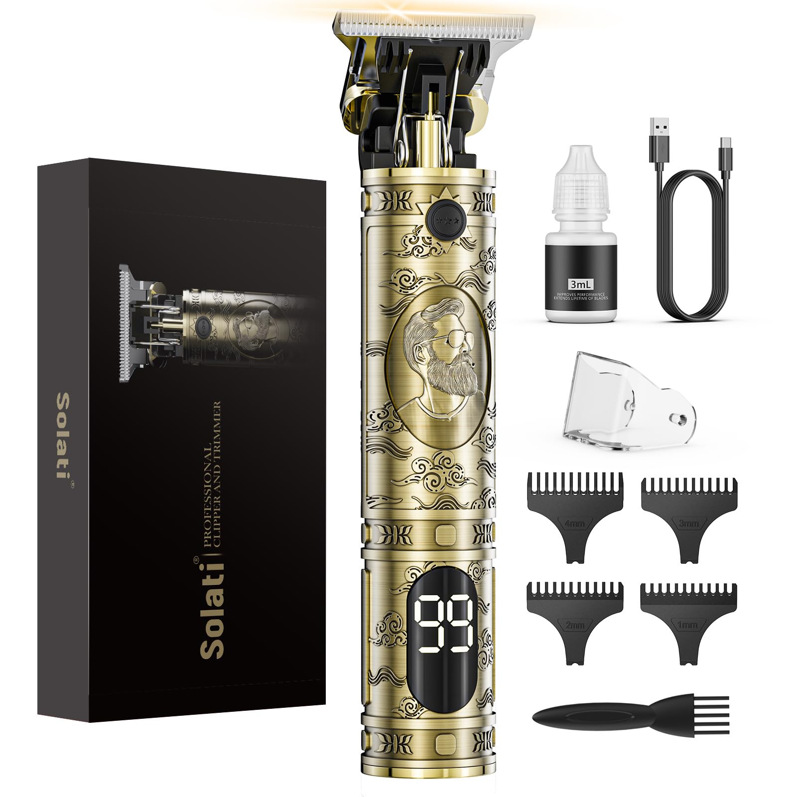 Solati hair clippers with LCD display provide real-time battery status for quick grooming sessions