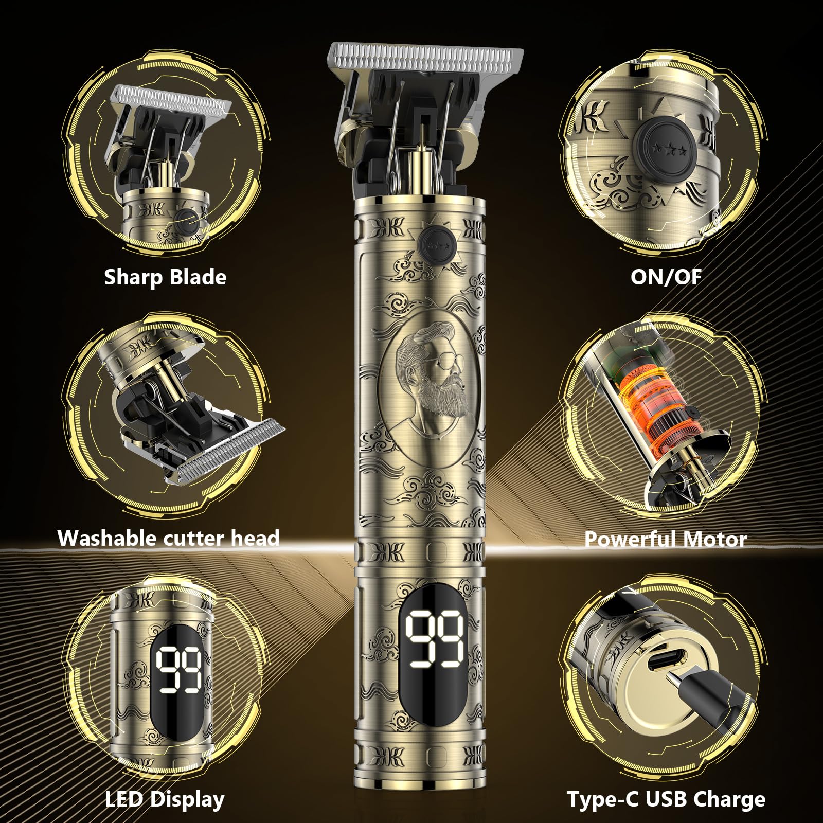 Solati hair clippers quiet 10W motor highlights comfortable, low-noise grooming