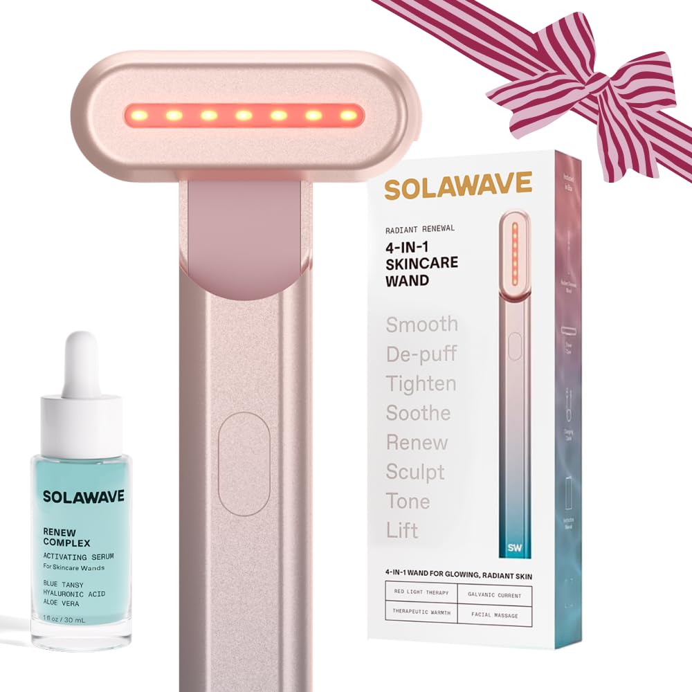Solawave forehead wand targets fine lines for smoother skin.