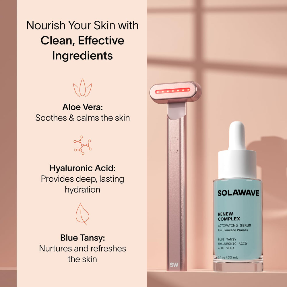 Solawave targeting jawline and neck area for defined contours.
