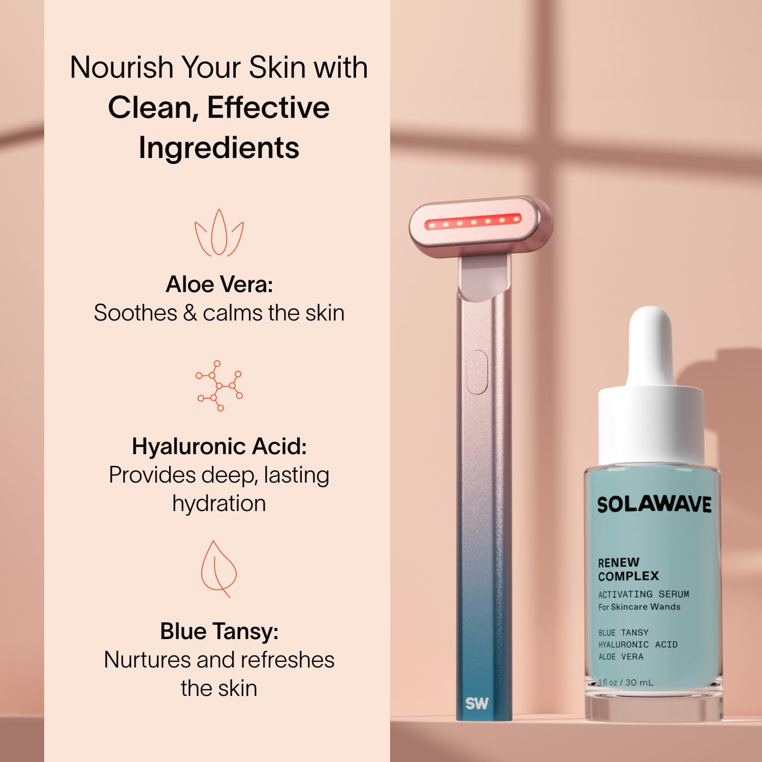 Solawave neck wand smooths and contours the neck area.