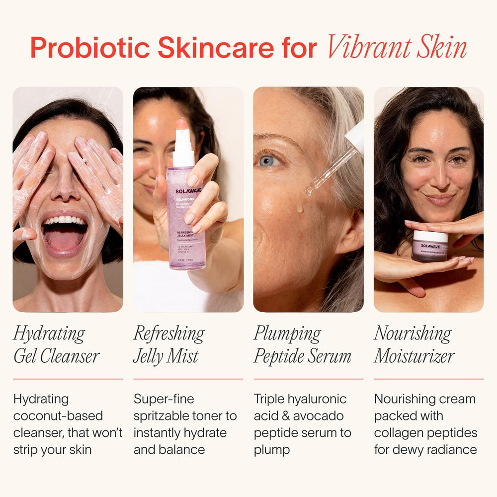 Solawave Plumping Peptide Lifting Serum texture close-up suggesting quick absorption for morning routine.
