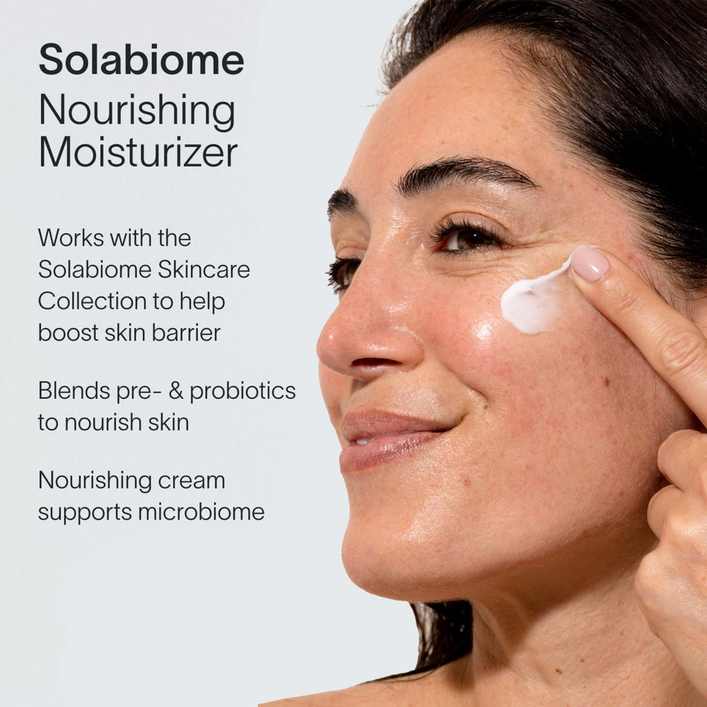 Solawave Probiotic Cloud Cream being spread on skin for balanced hydration and glow.