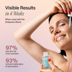 Solawave Renew Complex with Blue Tansy highlights calming benefits before LED sessions.