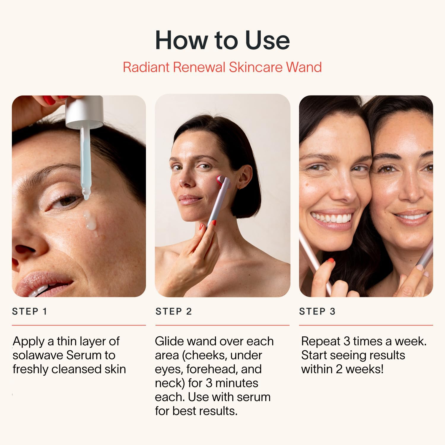 Solawave Renew Complex Serum bottle highlights hydrating, calming botanicals.