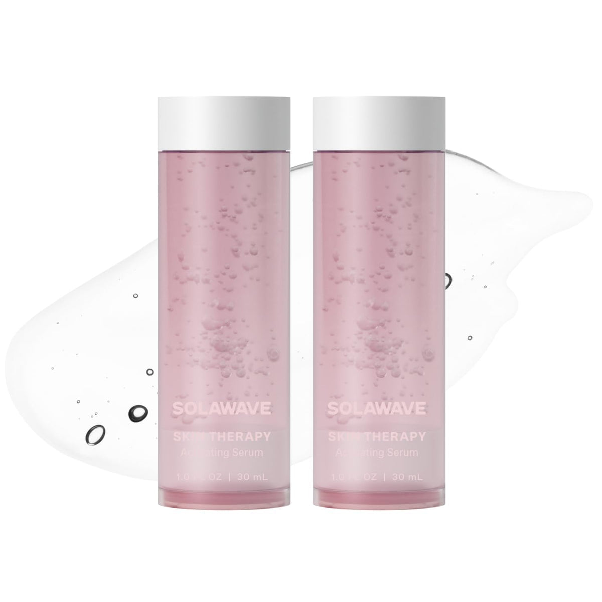 Solawave Skin Therapy Serum bottle showcases hydrating formula for radiant skin